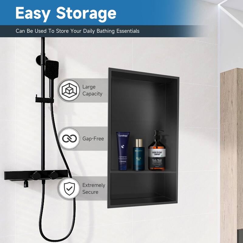 WIZ 12-inch W x 25-inch H x 4-inch D Stainless Steel Shower Niche