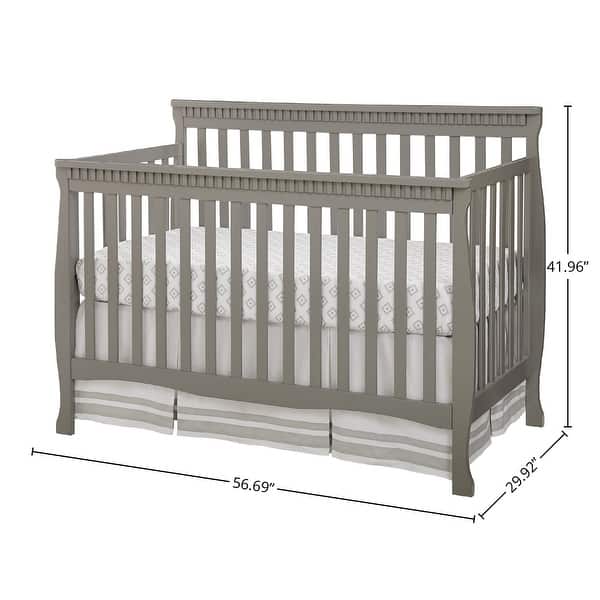 Emery 57" Wide Modern Convertible Crib Slat, Gray