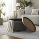 preview thumbnail 19 of 51, Huimo Modern round wooden tray Ottoman with Storage