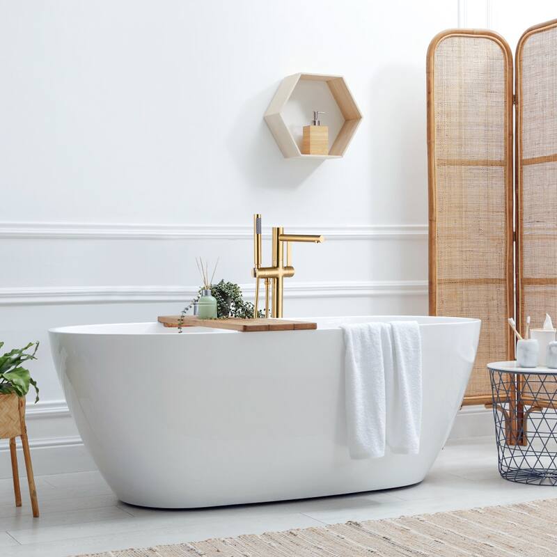 WOWOW Freestanding Bathtub Faucet with Handheld Shower in Modern