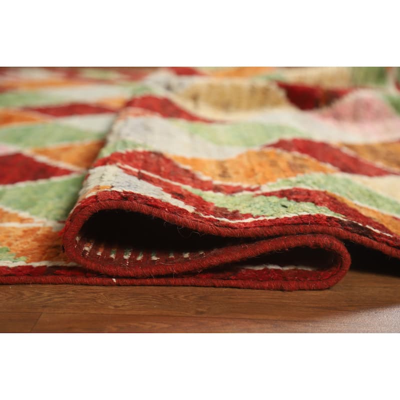 Trellis Geometric Moroccan Rug Hand-Knotted Wool Carpet - 5'1" x 6'5"