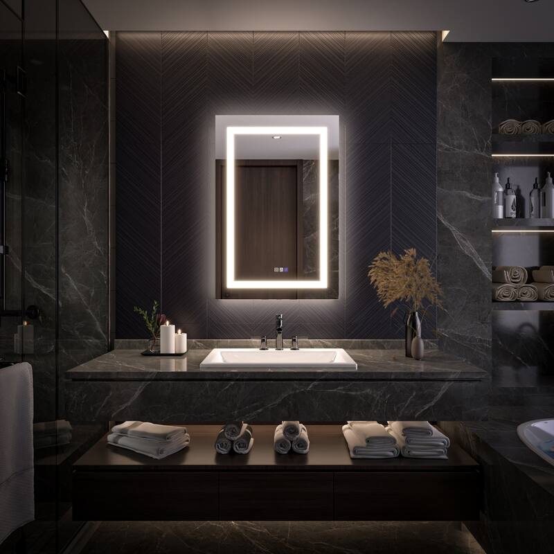 Modland 24"-42W x 36"H LED Medicine Cabinet Mirror with USB Charging,5x Magnifying Mirror