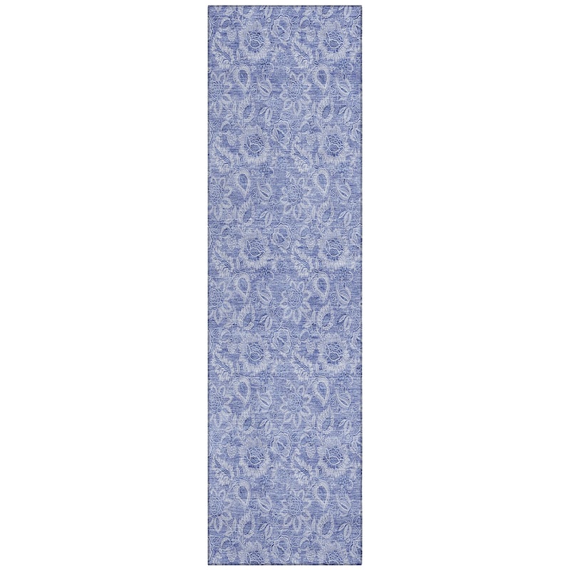 Machine Washable Indoor/ Outdoor Chantille Floral Rug