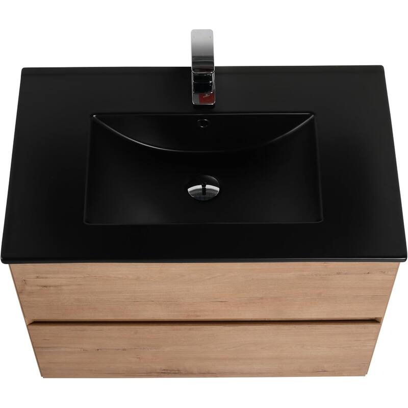 Blossom 30 Inch All Wood Wall Mounted Floating Bathroom Vanity with Sink