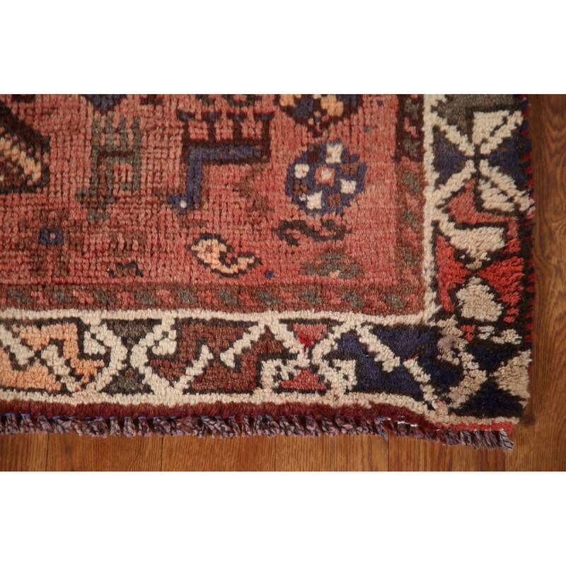 Tribal Qashqai Persian Vintage Rug Hand-knotted Wool Carpet - 2'11"x 4'7"