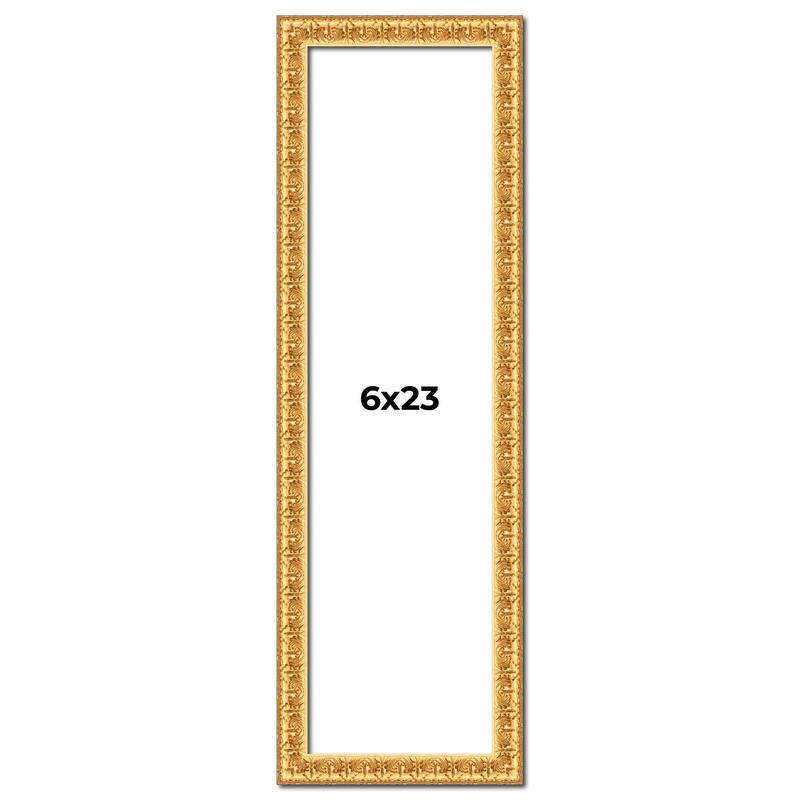 6x23 Frame Gold Real Wood Picture Frame Width 1 inches | Interior
