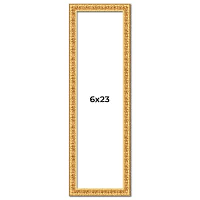 6x23 Frame Gold Real Wood Picture Frame Width 1 inches | Interior