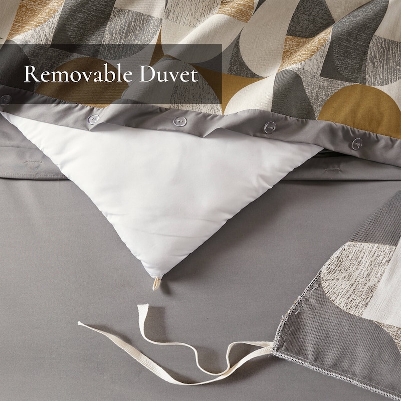 8 PCS Queen Jacquard Oversized Duvet Style Comforter Set Gold