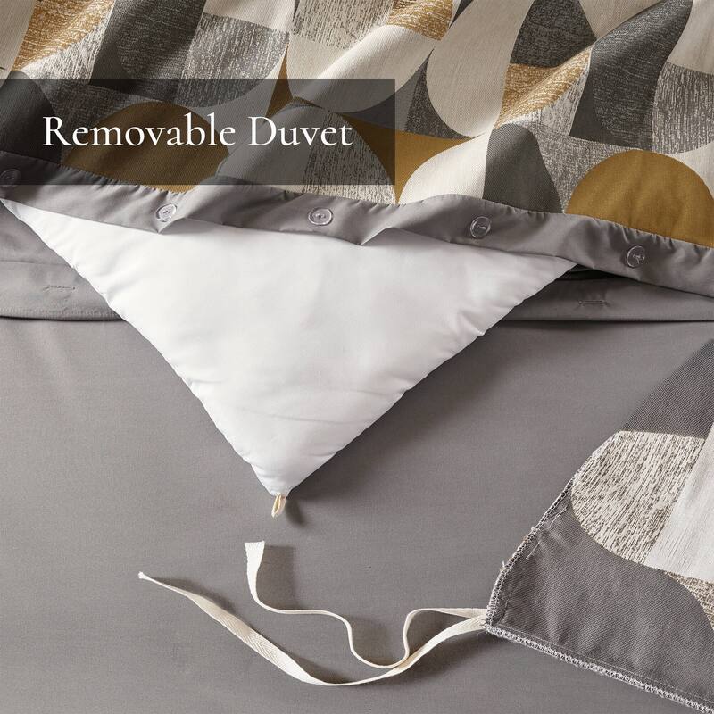 9 PCS King Jacquard Oversized Duvet Style Comforter Set Gold