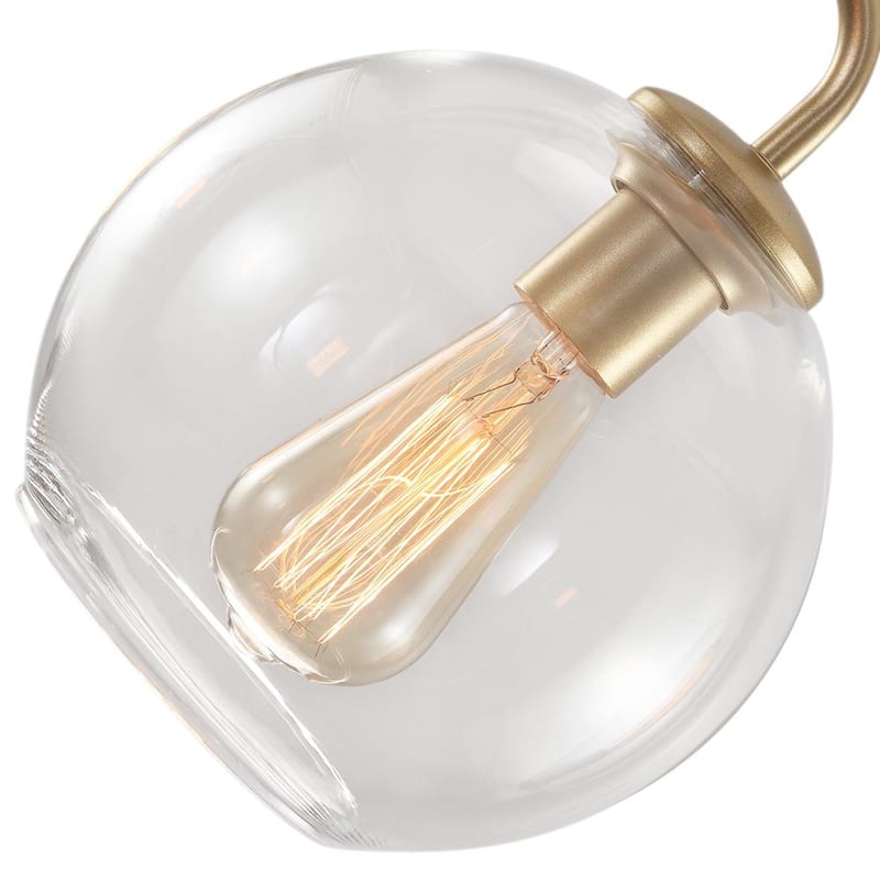 Mid-century 5-Light Glass Globe Bubble Round Chandelier - 35in Wide