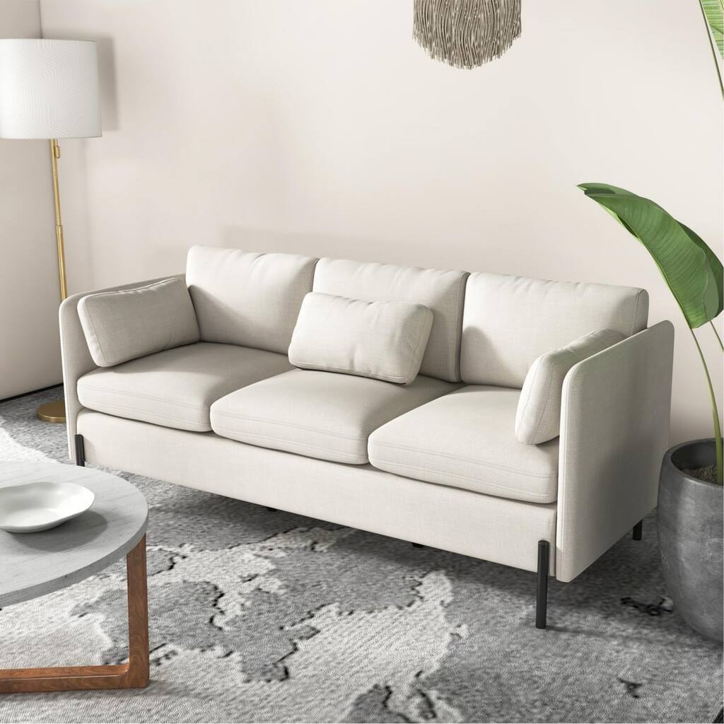 70 Inch Sofa Couch 3 Seater Couches w/3 Pillows