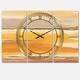 preview thumbnail 2 of 4, Designart 'Gilded Amber II' Glam 3 Panels Large Wall CLock - 36 in. wide x 28 in. high - 3 panels
