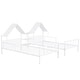 preview thumbnail 14 of 28, Metal Double Twin Size Platform Bed with House-shaped Headboard and Built-in Nightstand, White