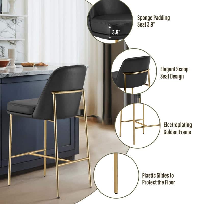 Evelyn Modern 27 inch Counter Height Bar Stool Set of 2