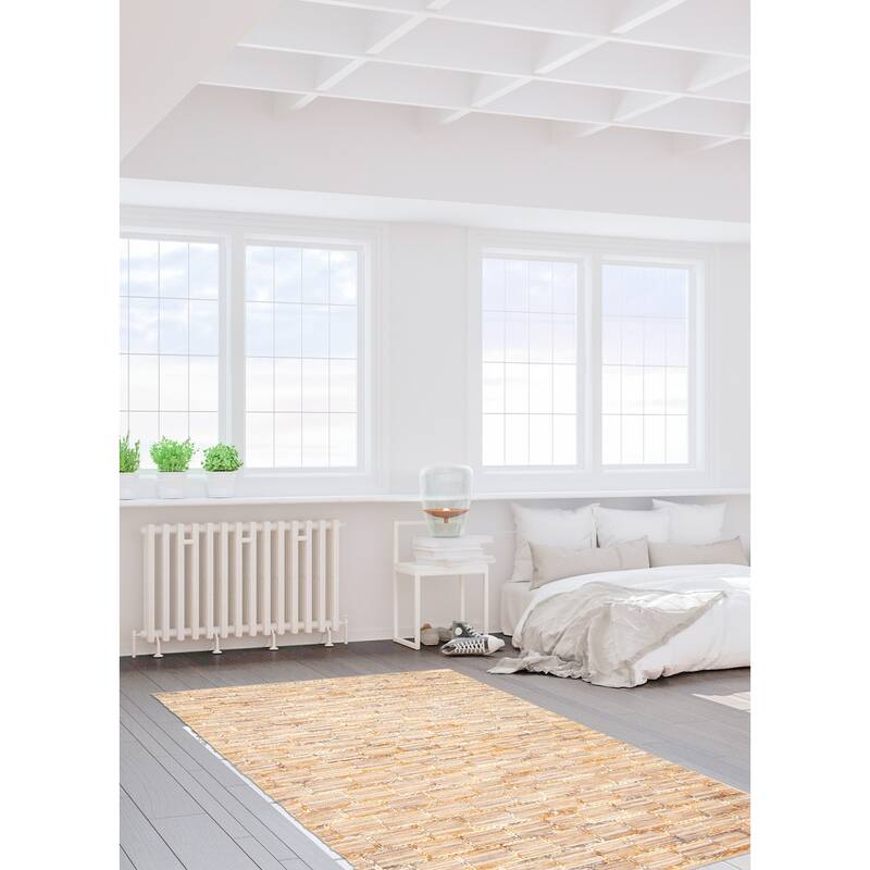 ECARPETGALLERY Braid weave Sienna Brown Wool Rug - 5'4 x 7'3