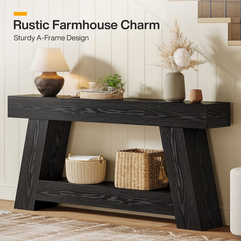 70.9-Inch Farmhouse Console Table, Wooden Sofa Table for Living Room