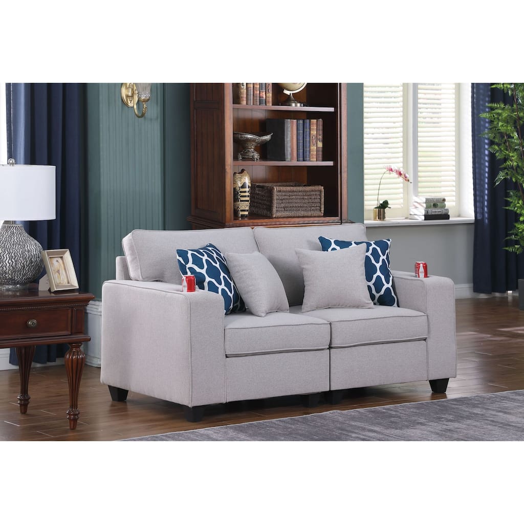 Linen Upholstered Loveseat