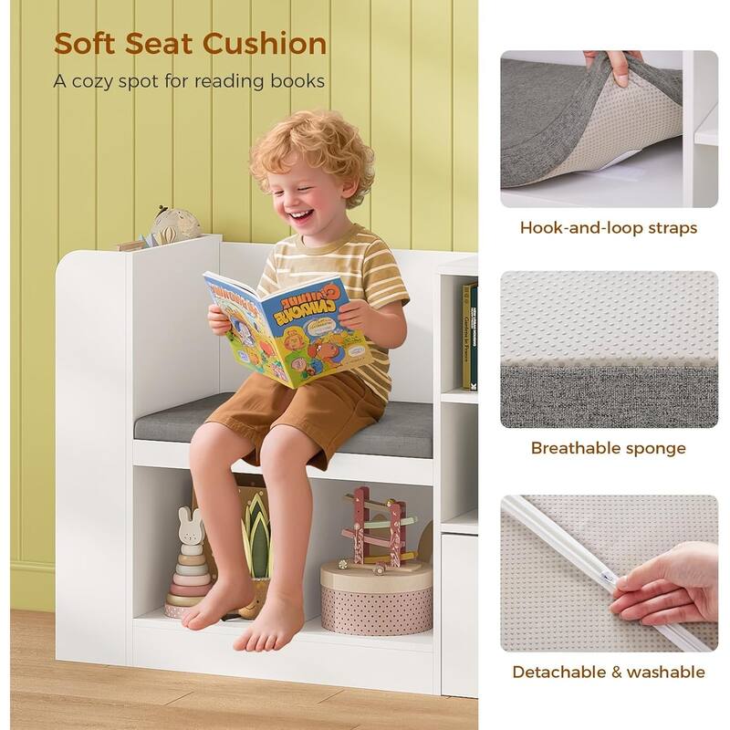 Toy Storage Organizer Kids Bookshelf 2 Drawers Book Display Kindergarten