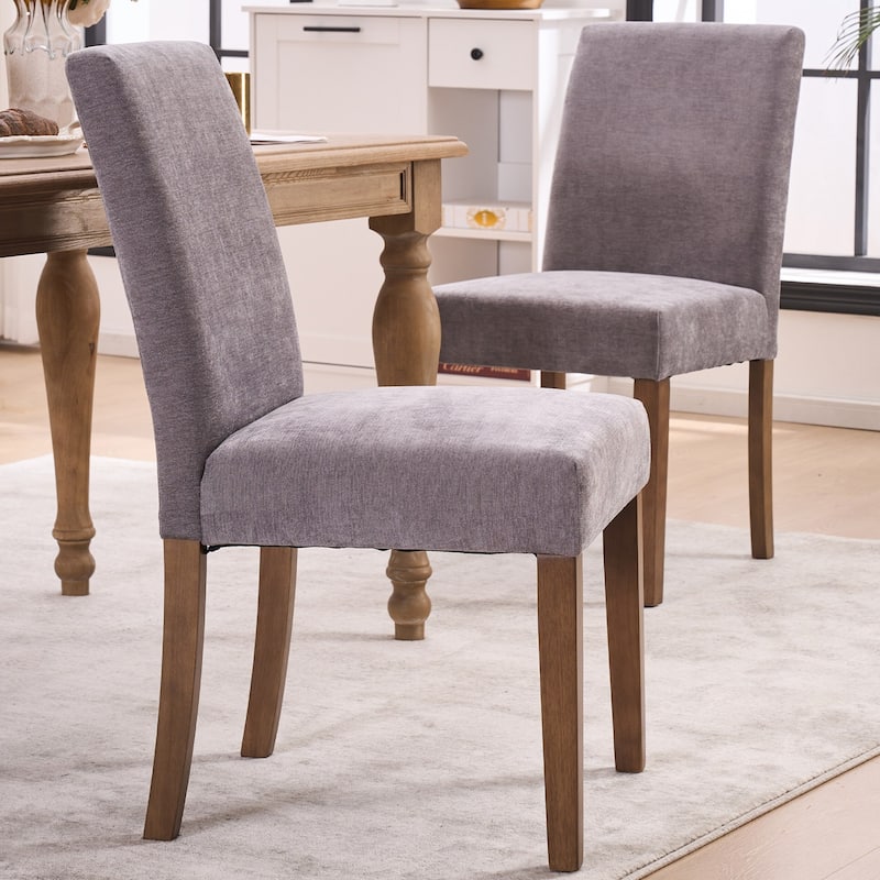 Boucle Fabric Upholstered Dining Chairs (Set of 2)