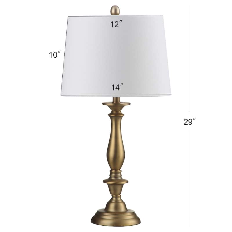 SAFAVIEH Lighting 29-inch Brighton Candlestick Gold Table Lamp (Set of 2)