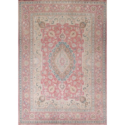 Tabriz Persian Vintage Area Rug Handmade Oriental Wool Carpet - 9'7"x 12'7"
