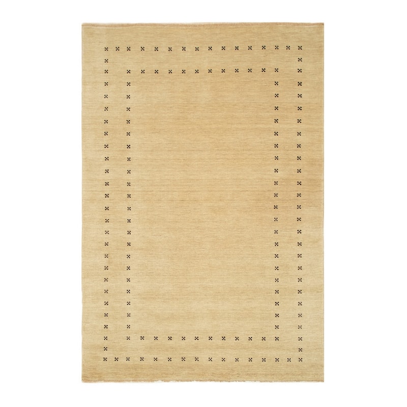 Home Decor EORC Handmade Wool Lori Baft Rug, Beige Luxurious & Timeless Area Rug for Adding Sophistication and Comfort to Your