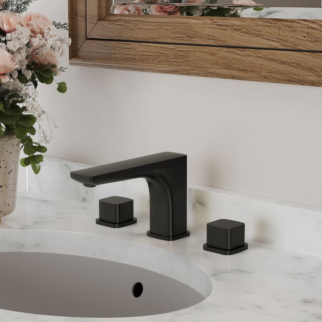 8 Inch Widespread Bathroom Faucet 3 Hole Deck Mount Bathroom Sink Faucet with Drain Assembly