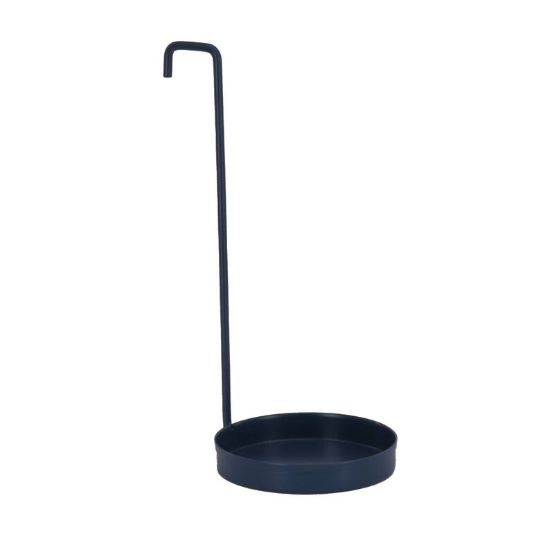 11" Round Ribbed Candle Lantern, Moonlit Ocean Blue by National Tree Company - 11 in