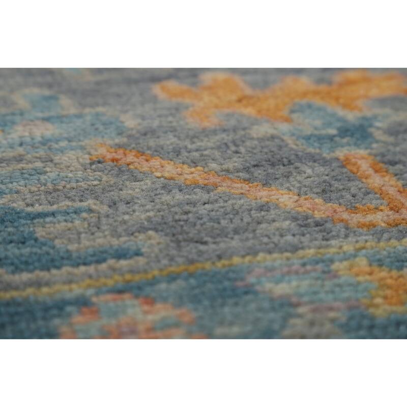 Oushak Indian Area Rug Handmade Transitional Grey Wool Carpet - 8'0"x 9'11"