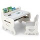 preview thumbnail 21 of 28, Costway Kids Drawing Table & Chair Set for Reading Playing with Pens & - See Details