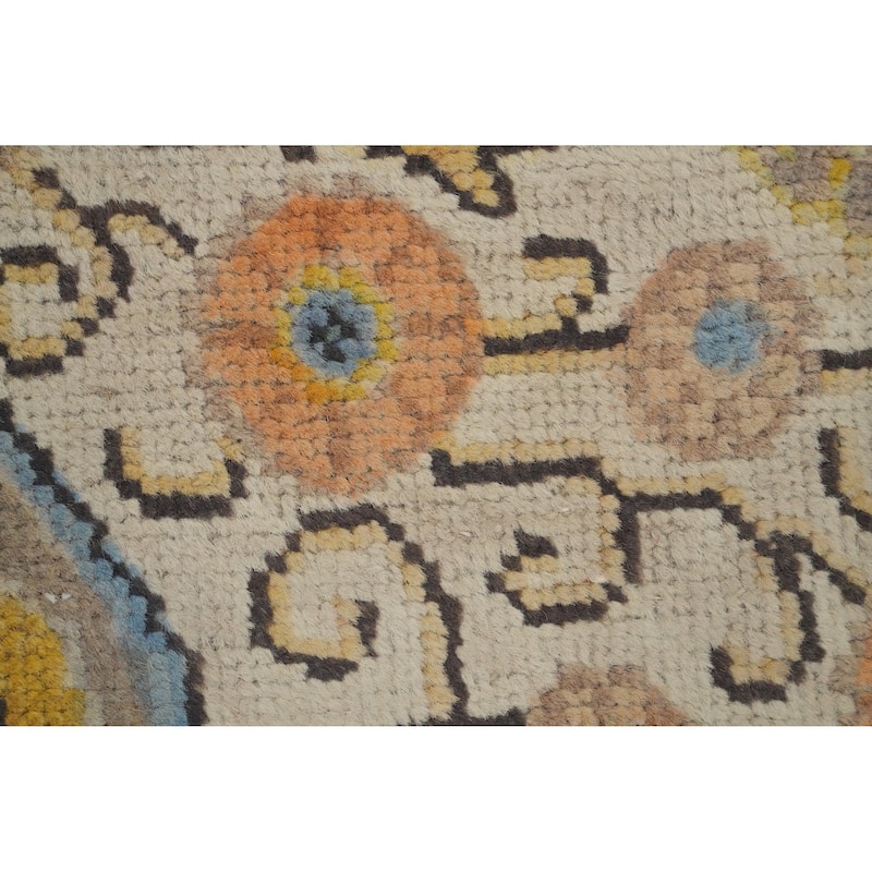 Hand Knotted Oriental 100% Wool Carpet Traditional Floral Peach Tabriz Area Rug - 12' 6'' X 9' 6''