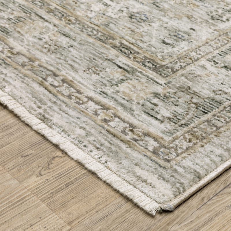 Amira Vintage Center Medallion Grey/ Beige Area Rug