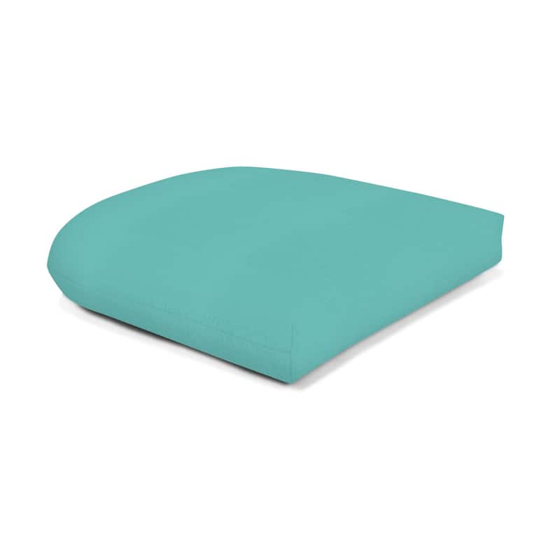 Sunbrella Solid Fabric 1-Piece Indoor/Outdoor Wicker Seat Pad, 18"W x 18"L