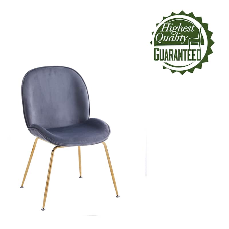 Porthos Home Otis Dining Chair, Suede Upholstery, Gold Legs, Armless