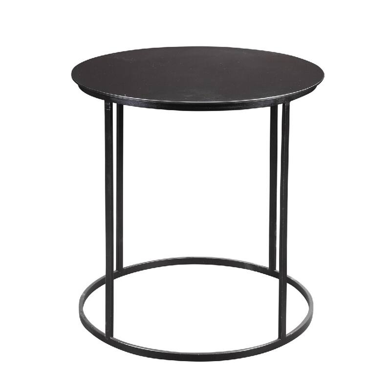 Round Metal Frame Side Table with Tubular Legs, Black On Sale Bed
