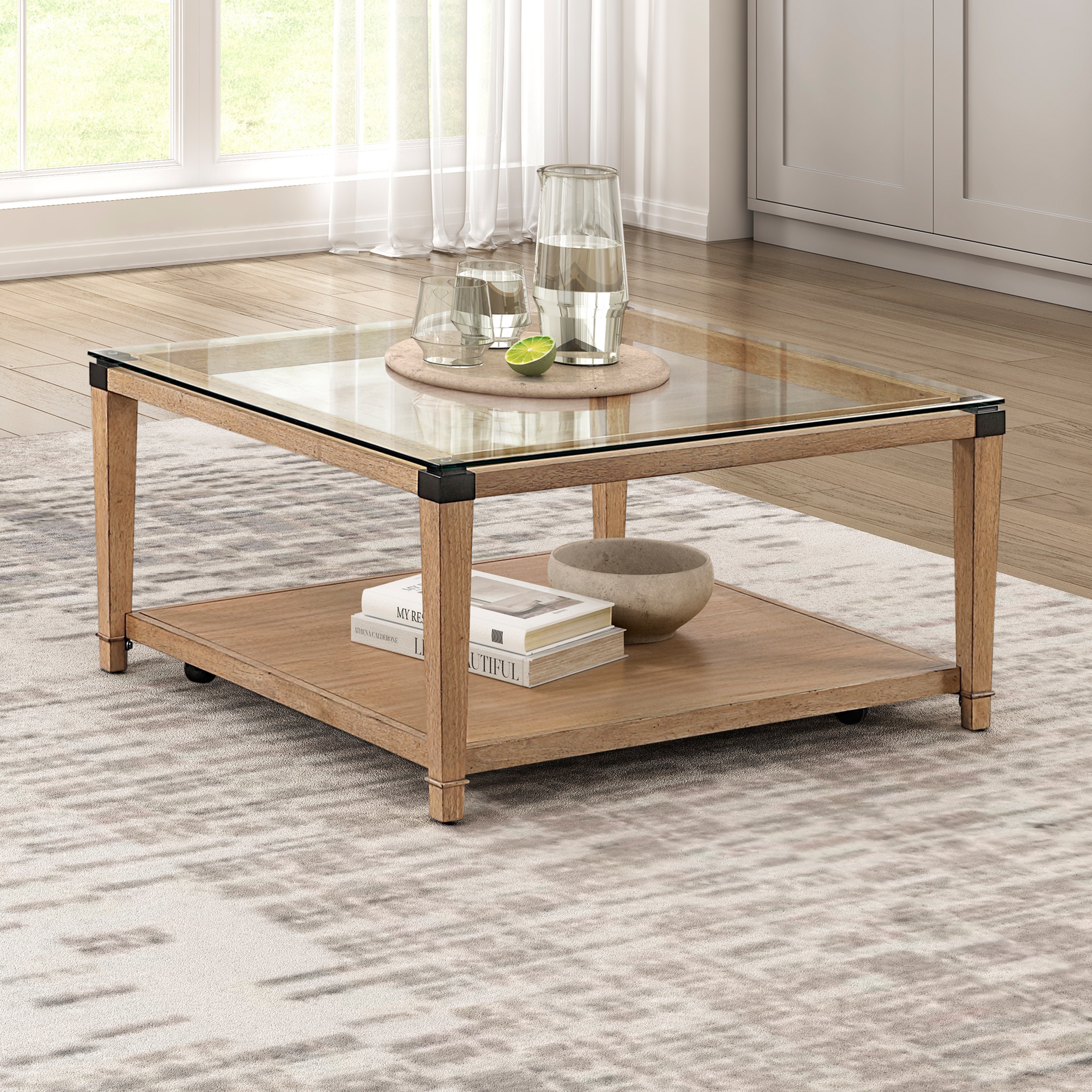 Fremont & Park Neilsen 32" Transitional Square Wood Cocktail Table