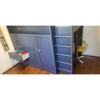 South Shore Asten Loft Bed with Desk Size - Twin