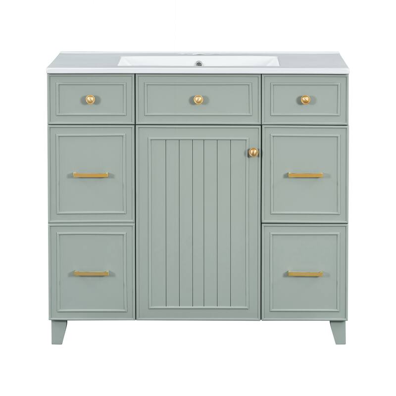 Sophisticated Bathroom Vanity with Abundant Storage and Durable Construction