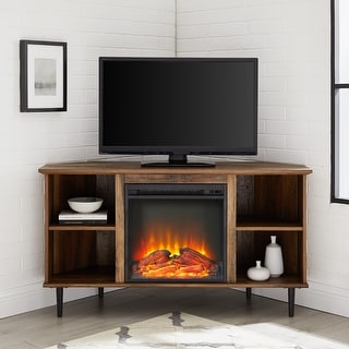 Carbon Loft 48-Inch Corner Fireplace TV Console (Reclaimed Barnwood)