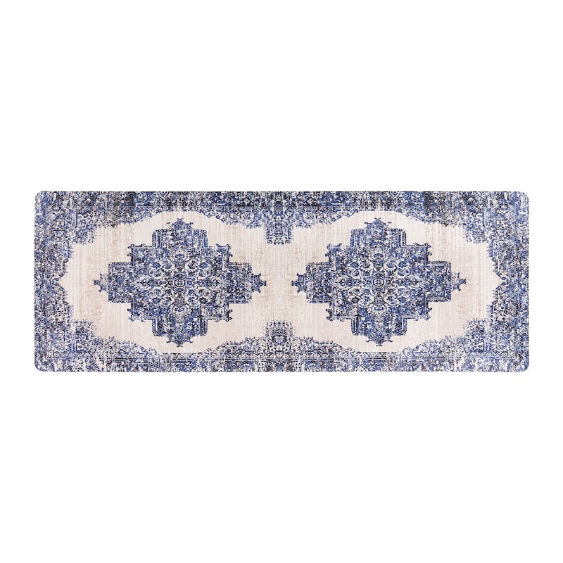 Distressed Medallion Cushioned Anti Fatigue Standing Kitchen Mat