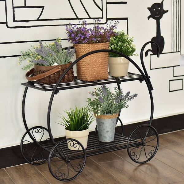 Heavy Duty Metal Flower Cart Plant Stand Overstock 28430453