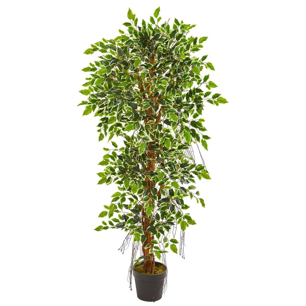 5 Ft Artificial Tree - Elegant Zen Zone Indoor Decor - Green Tan Leaves - Office Waiting Room Accent - 51-60 Inches