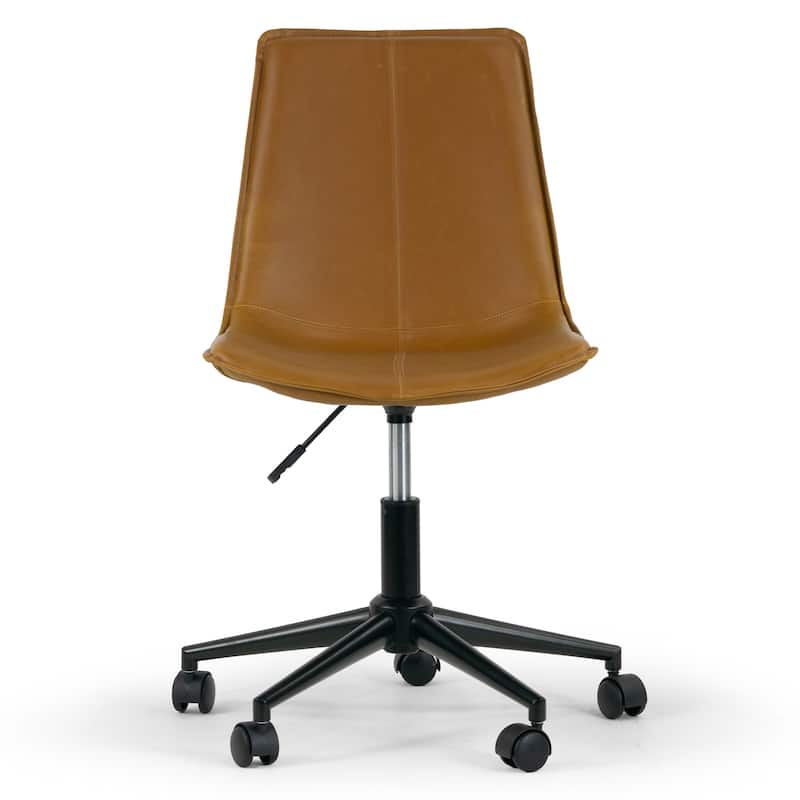 Amery Light Brown Faux Leather Adjustable Height Swivel Office Chair