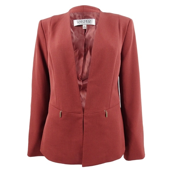 Kasper Women's Stretch Crepe Blazer - Russet. Opens flyout.