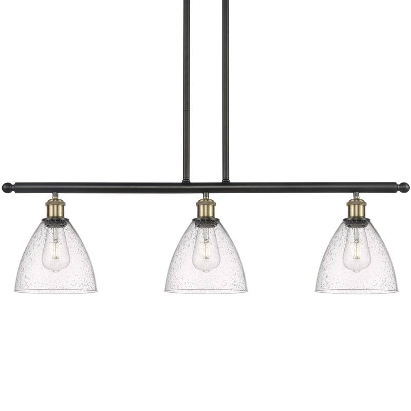 Innovations Lighting 516-3I-11-36 Bristol Linear Bristol Glass 3 Light - Black Antique Brass / Seedy