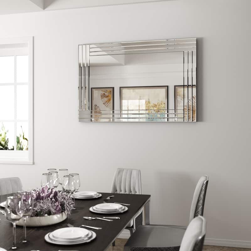 KOHROS Modern Sliver Rectangle Decorative Wall Mirror - 23.6 in. x 35.4 in.