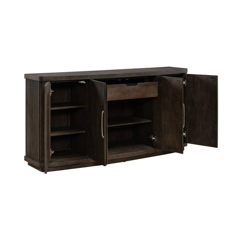 Cascade Falls Satin Espresso Buffet for Dining Room Storage - Width 72" x Depth 18" x Height 36"