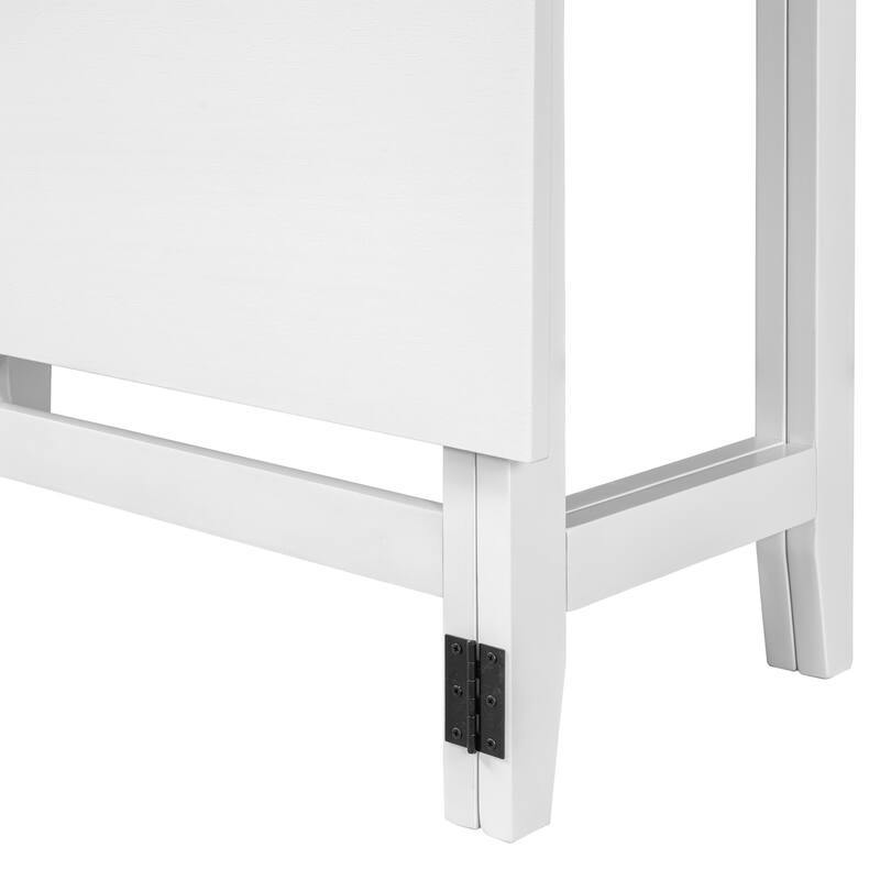 Farmhouse Wood Extendable Dining Table with Drop Leaf for Small Places