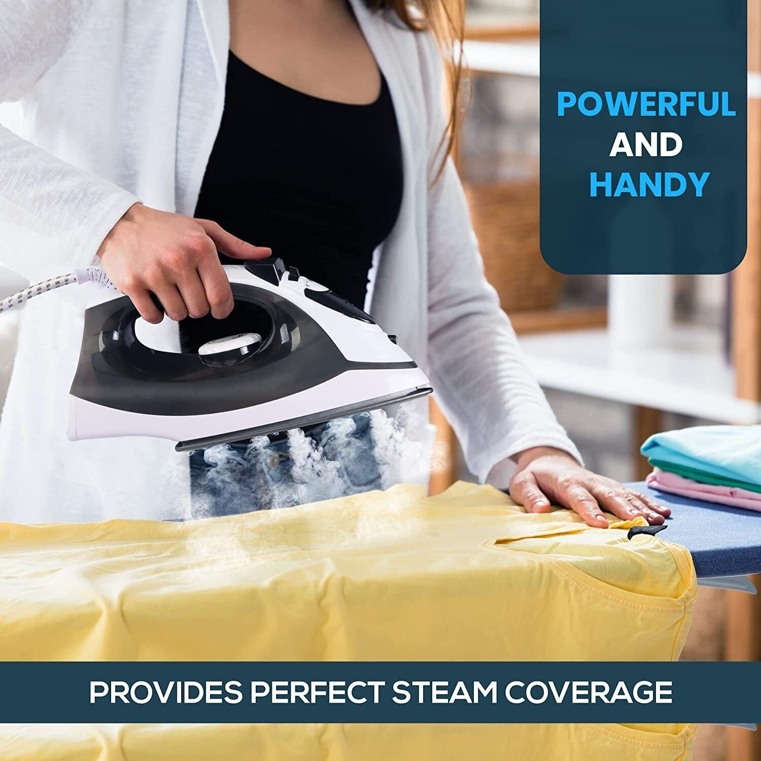 Portable 1200W Nonstick Steam Iron Blue