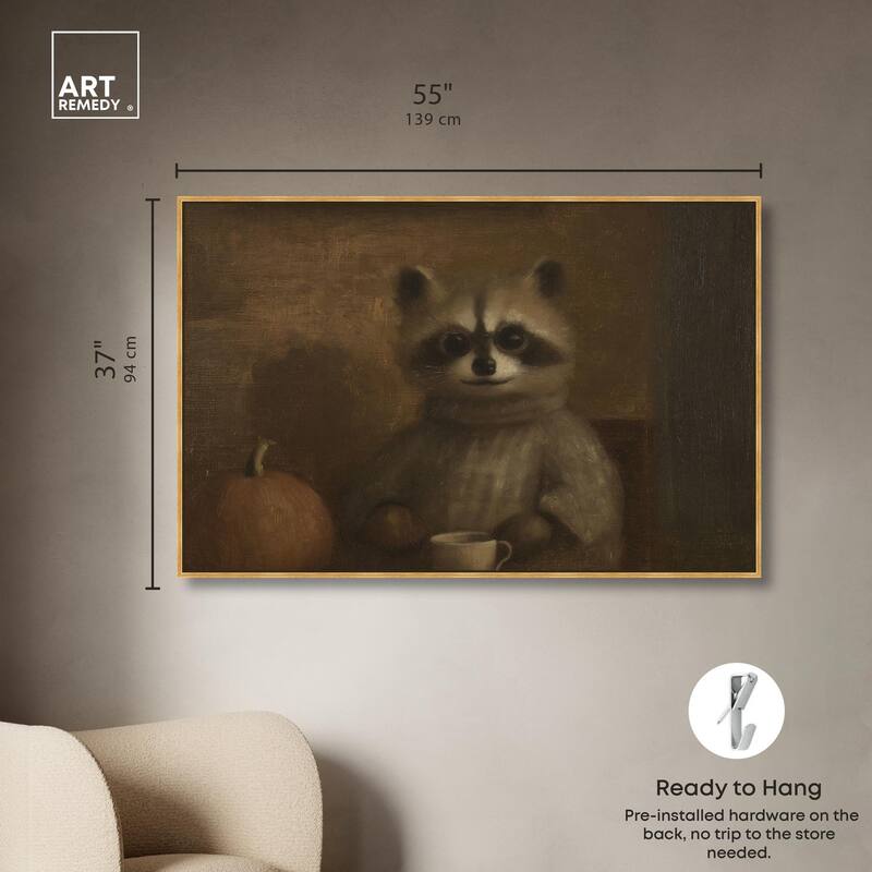 Raccoon Reverie Canvas by Art Remedy